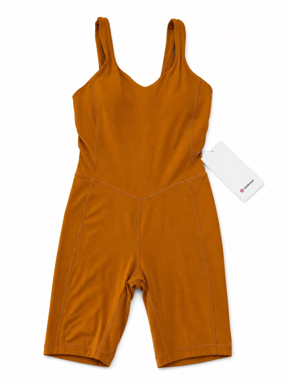 NWT LULULEMON ALIGN NULU BODYSUIT ROMPER WOMENS SIZE 2 AUTUMN ORANGE 8 INCH YOGA